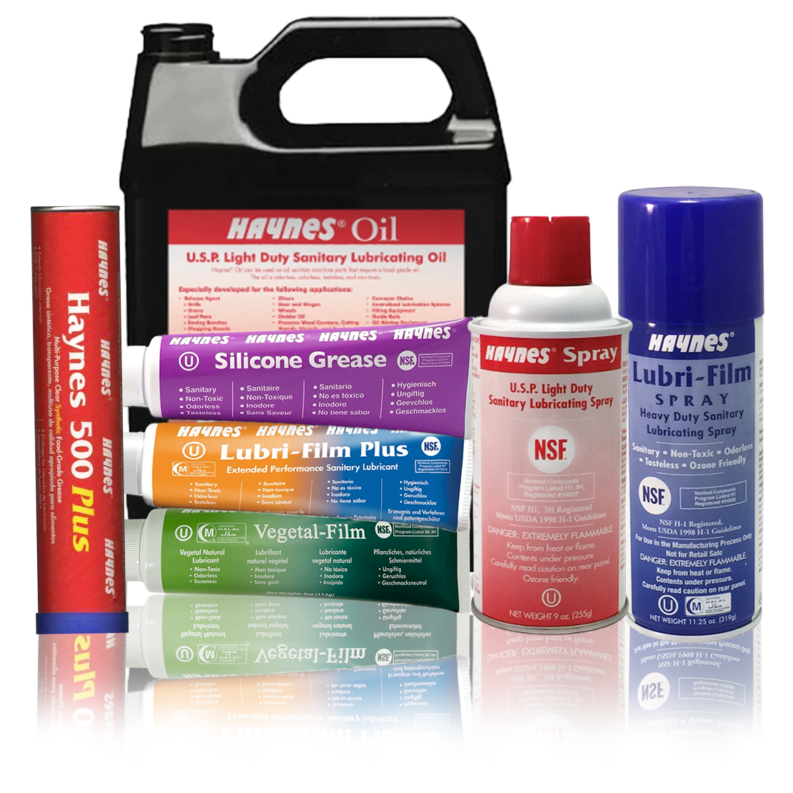Haynes lubricants products lineup on slideshow